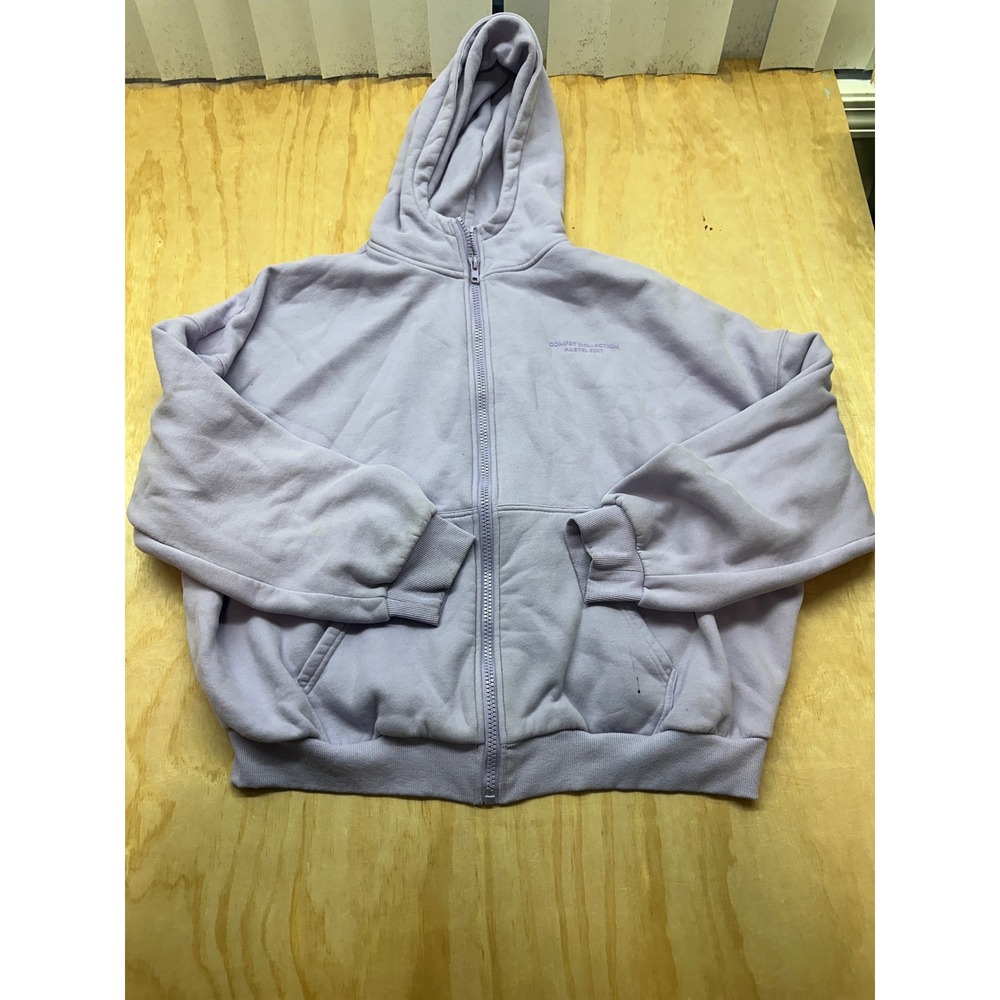 Comfrt Collection Pastel Edit Zip Up Hoodie Lavender Purple Oversized XL